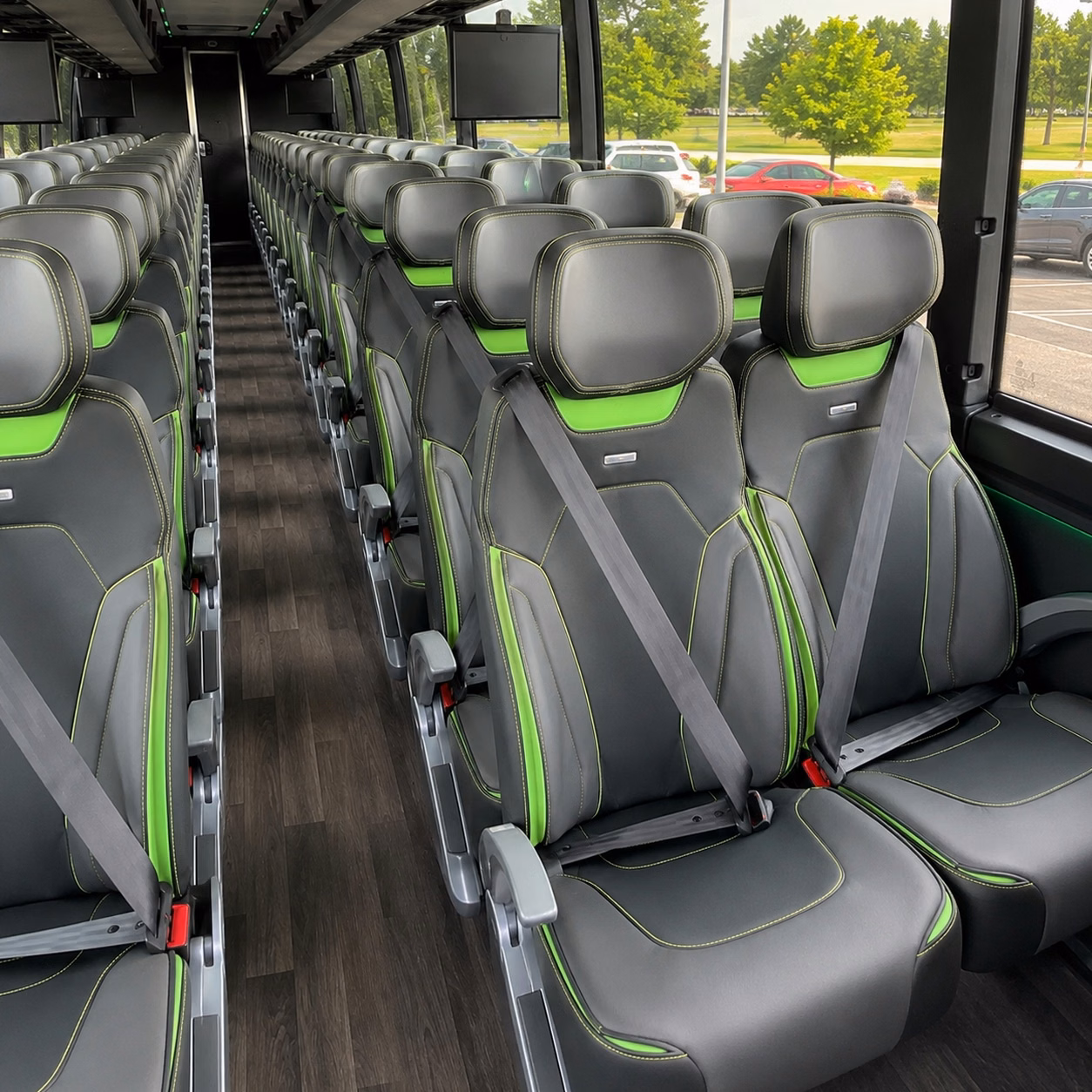 wichita charter bus rental interior